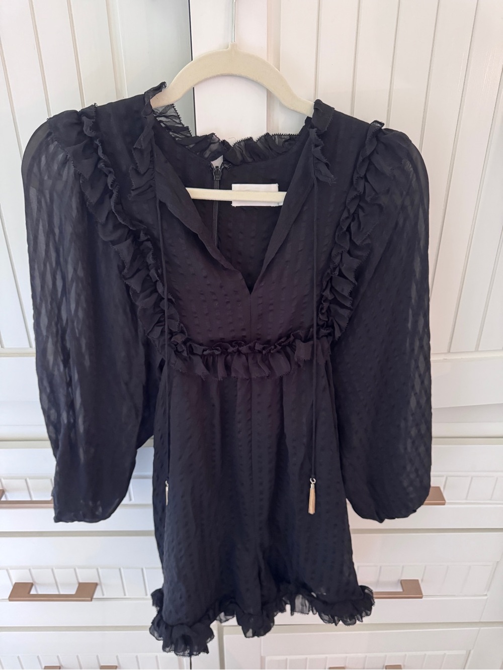 Zimmermann Black Romper Dress